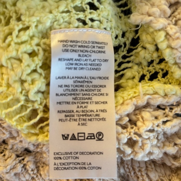 NWT!  Free People Wild Meadow Pullover w Hoodie Crochet Knit Sweater Size L - Picture 8 of 11